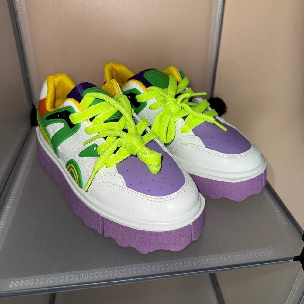 Forever Link Women's Multicolored Chunky Platform Sneakers Size 6.5
